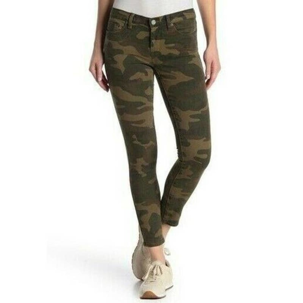BLANKNYC Reade Crop Skinny Ankle Jeans 5 Pocket Mid Rise Camouflage Green 28